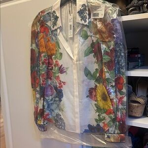 Alice & Olivia Floral Garden brunch Print Button-Up Shirt